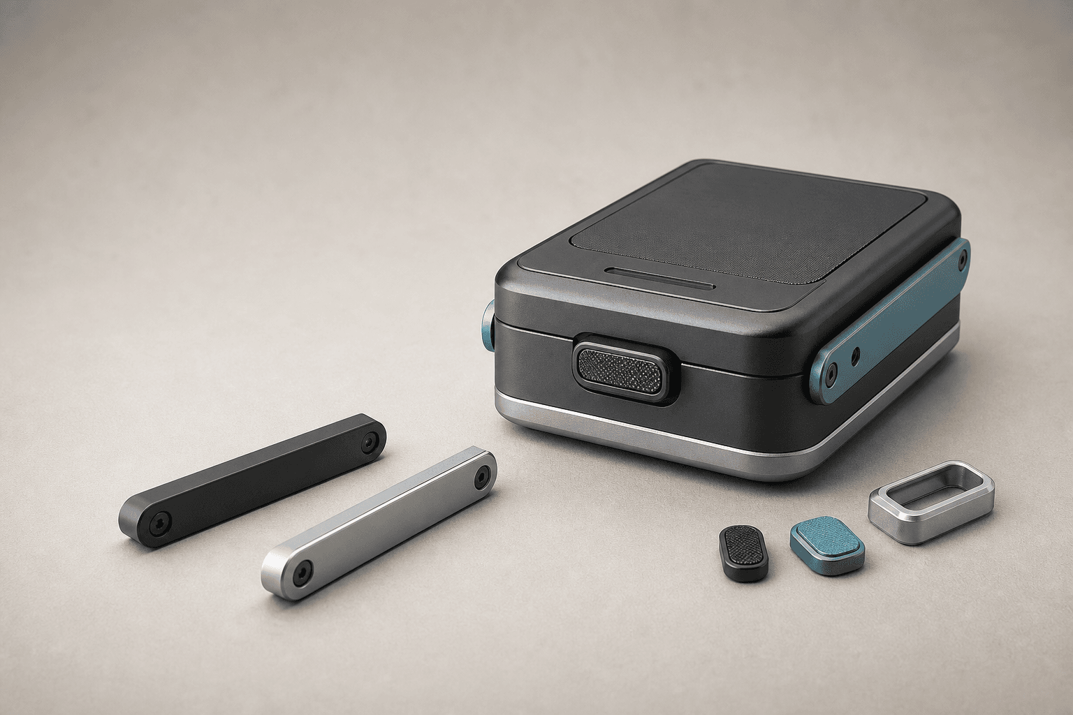 A configurable CatGo widget with modular side rails and finish options